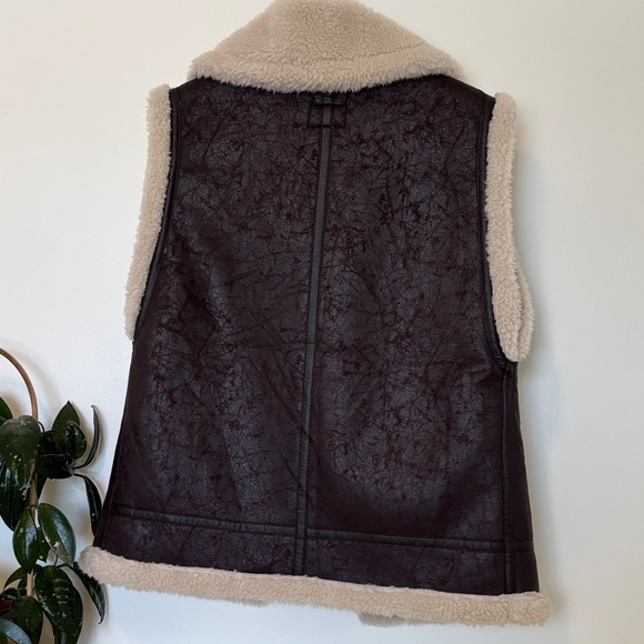 Aerie Dark Brown Shearling Vest - Picture 5 of 10